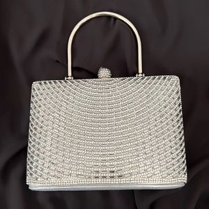 Prezzo Evening bag Silver With Metal Handle
